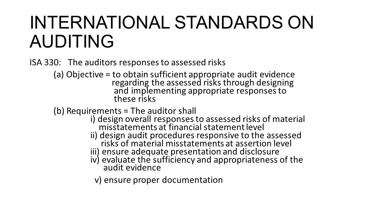 International Standards on Auditing